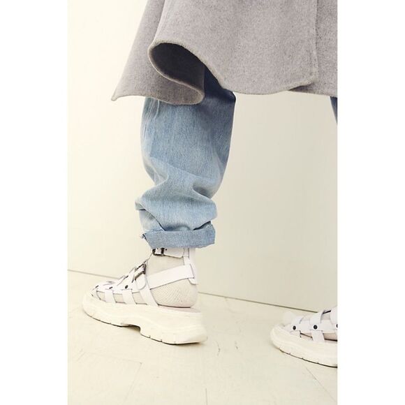 Free People Gia Gladiator Leather Chunky Platform Sandals White $198 37 38 39 41 - Picture 3 of 13